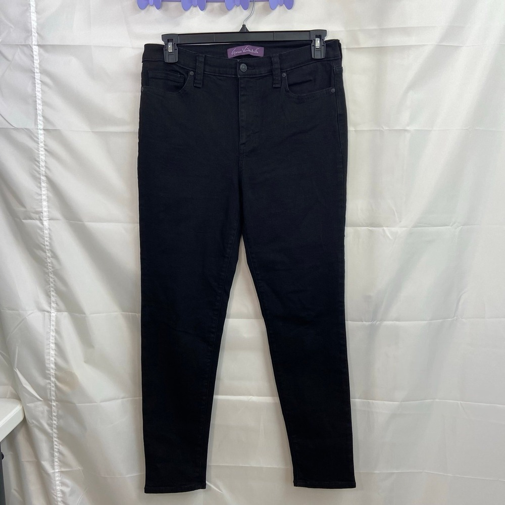 Gloria Vanderbilt women's black stretch high rise skinny denim jeans casual L‎